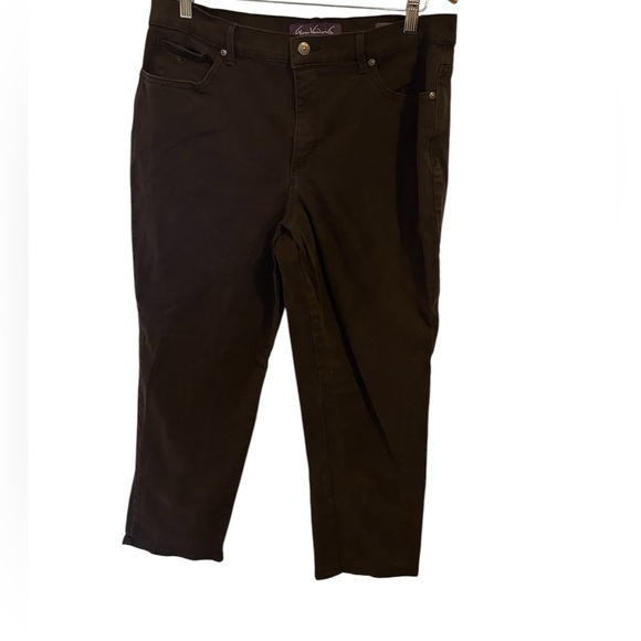 Gloria Vanderbilt Amanda Brown Straight Leg Jeans Size 14S / 14 Short Inseam - Picture 1 of 5